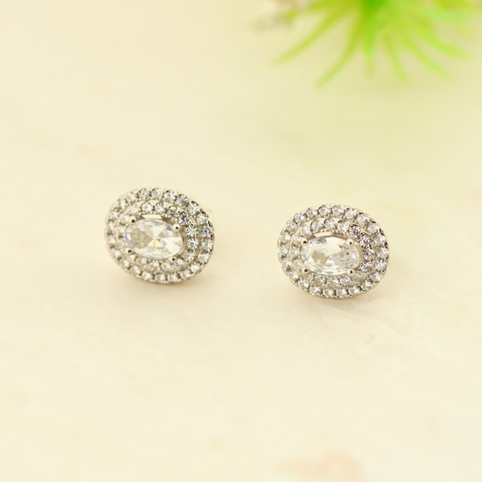 White Radiance Rhodium Earrings