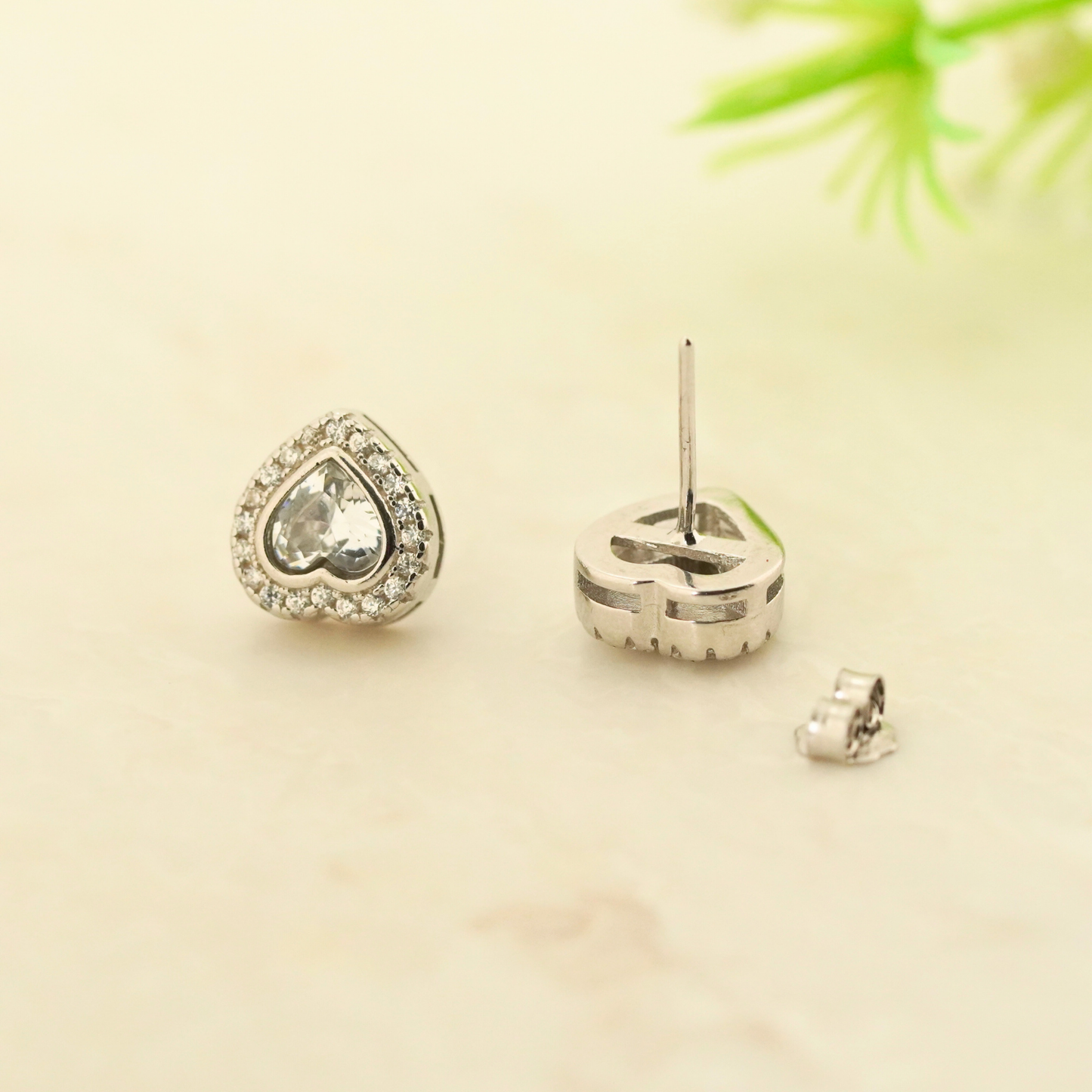 Heartfelt Rhodium Earrings