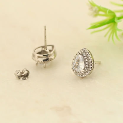 Dewdrops Rhodium Earrings