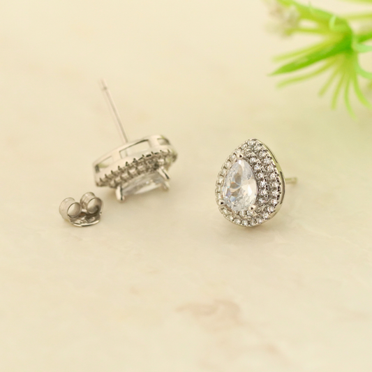 Dewdrops Rhodium Earrings