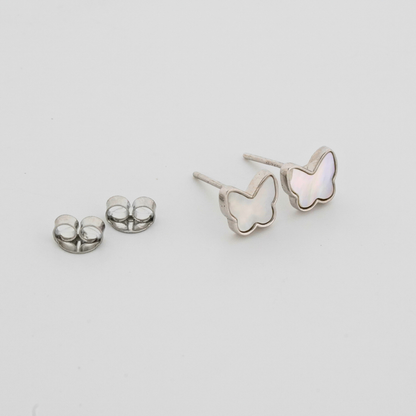 Milkwing Rhodium Earrings