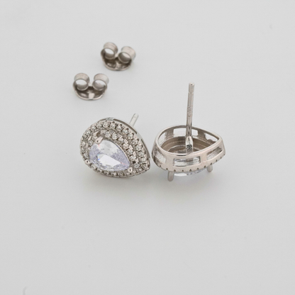 Dewdrops Rhodium Earrings
