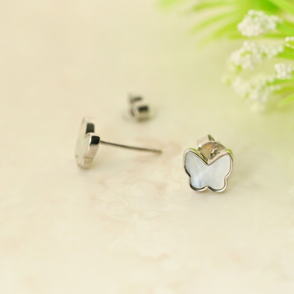 Milkwing Rhodium Earrings