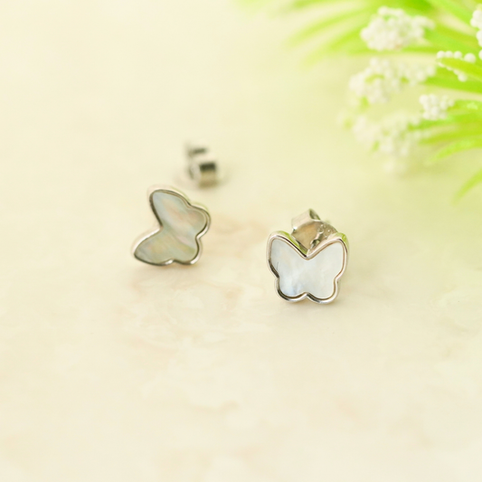 Milkwing Rhodium Earrings