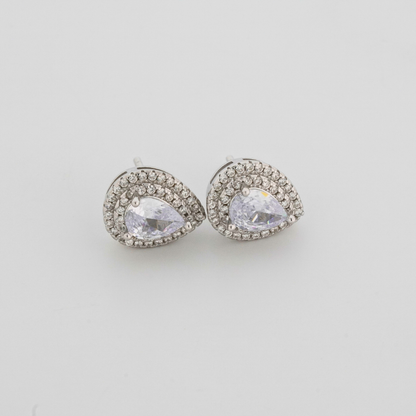 Dewdrops Rhodium Earrings