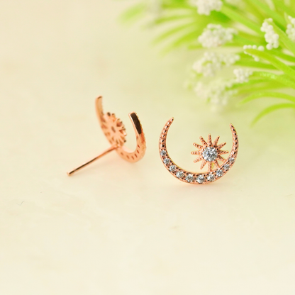 Cosmic Pair Rhodium & Rose Gold Earrings
