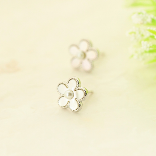 Flora Rhodium Earrings