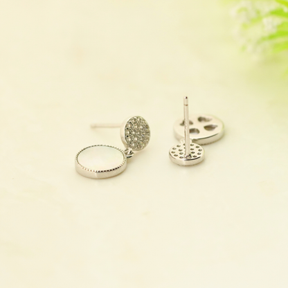 Lunette Rhodium Earrings