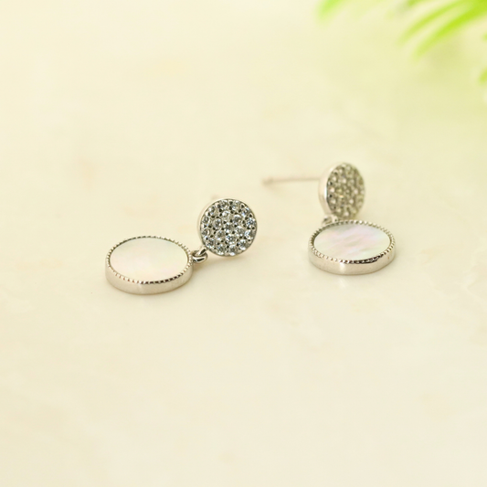 Lunette Rhodium Earrings