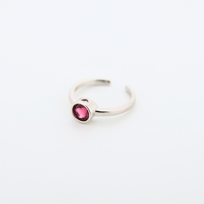 Red Singularity Rhodium Toe Rings