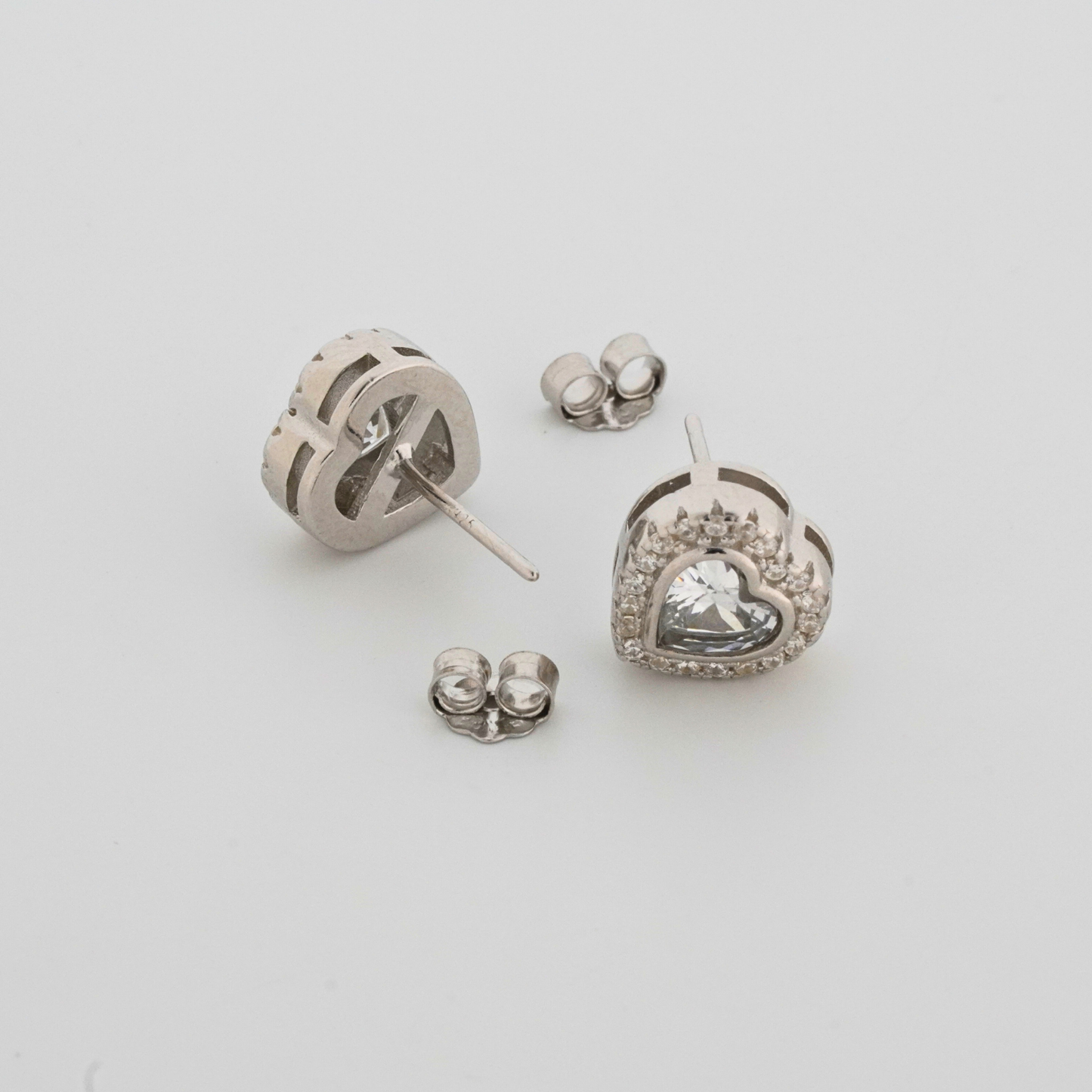 Heartfelt Rhodium Earrings