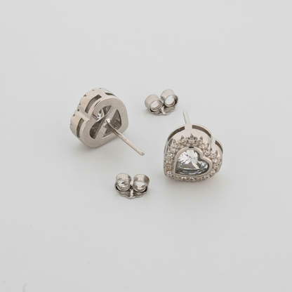 Heartfelt Rhodium Earrings
