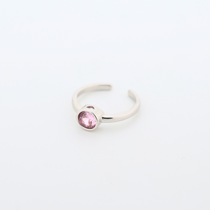 Pink Singularity Rhodium Toe Rings