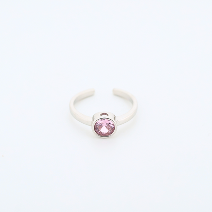 Pink Singularity Rhodium Toe Rings