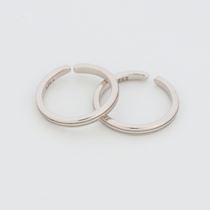 Simplicity Rhodium Toe Rings