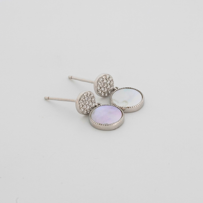 Lunette Rhodium Earrings