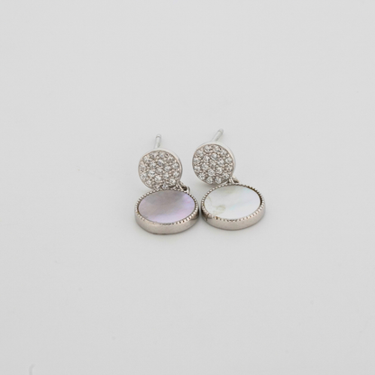 Lunette Rhodium Earrings