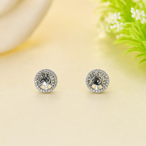 Abundance Studded Rhodium Earrings 1