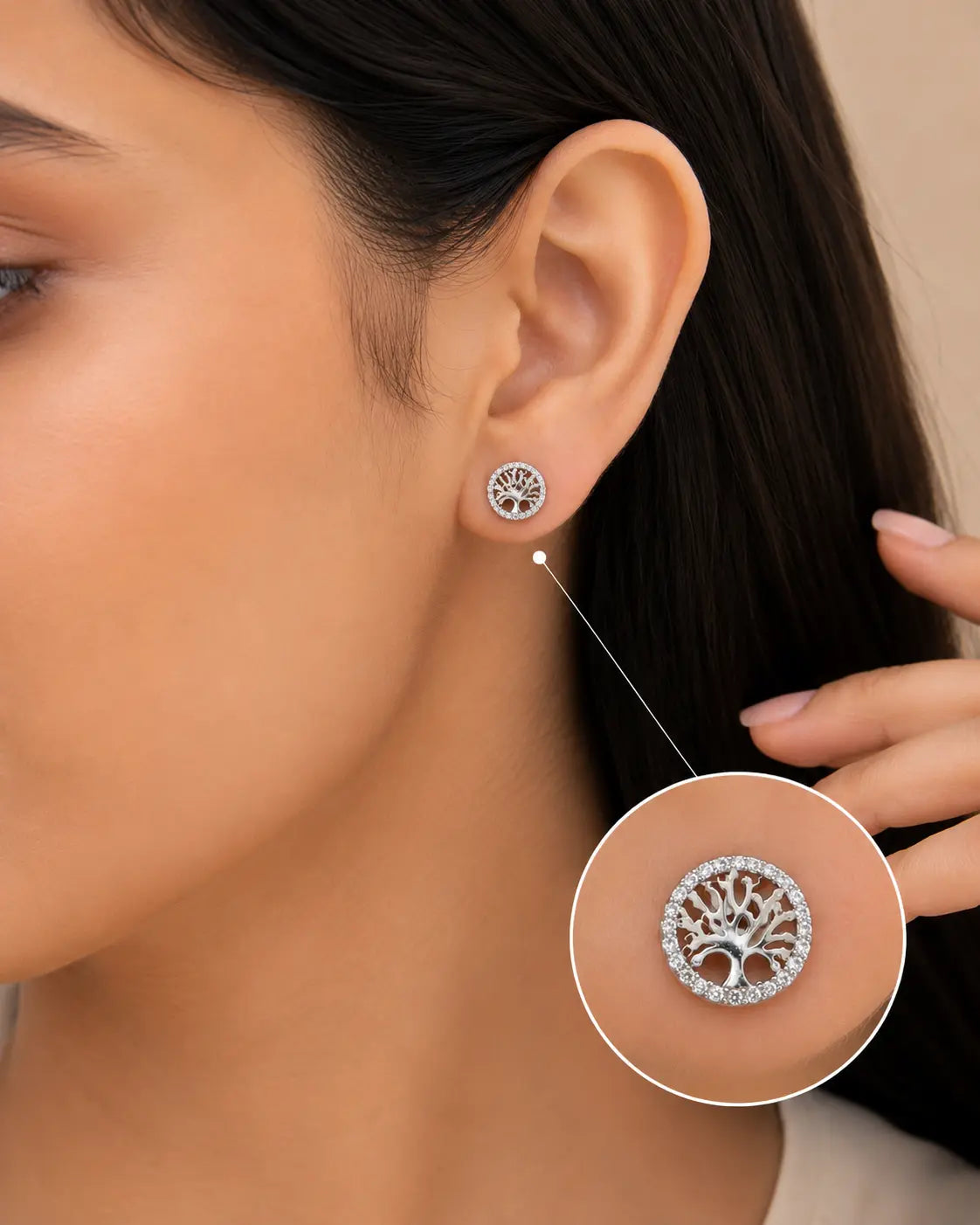 Abundance Studded Rhodium Earrings 2
