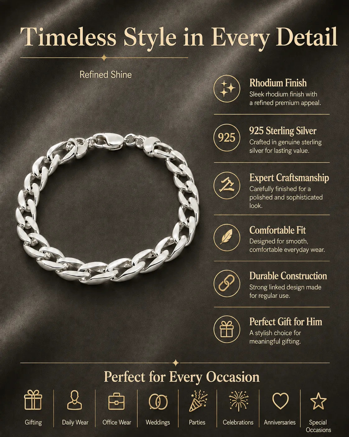 Accentuate Cuban Bracelet for Men 3