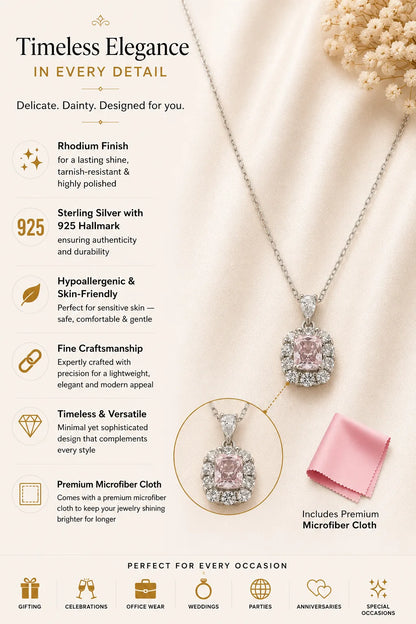 Affinity Blush Studded Rhodium Necklace 3