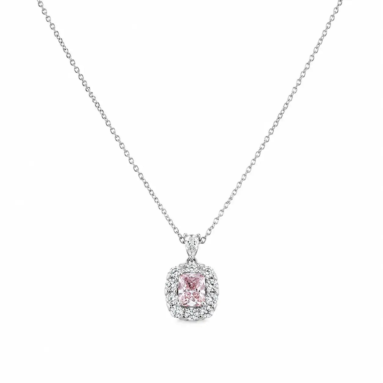 Affinity Blush Studded Rhodium Necklace 4