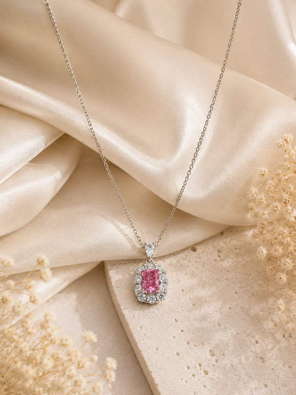 Affinity Sakura Studded Rhodium Necklace 1