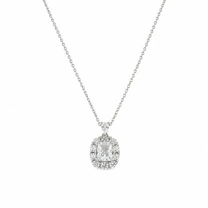Affinity White Studded Rhodium Necklace 4