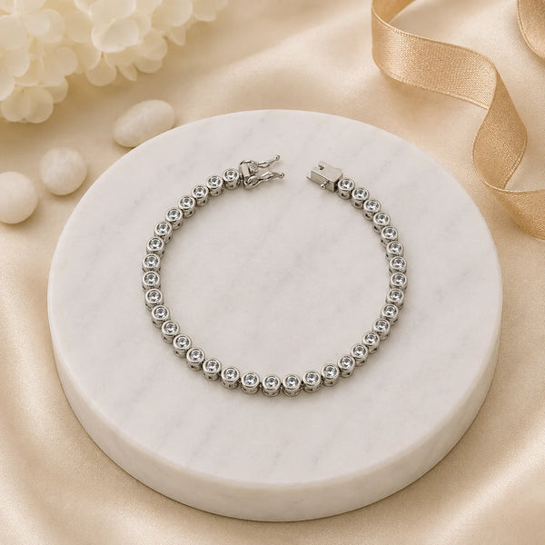 Afterhours Studded Rhodium Bracelet for Women 1