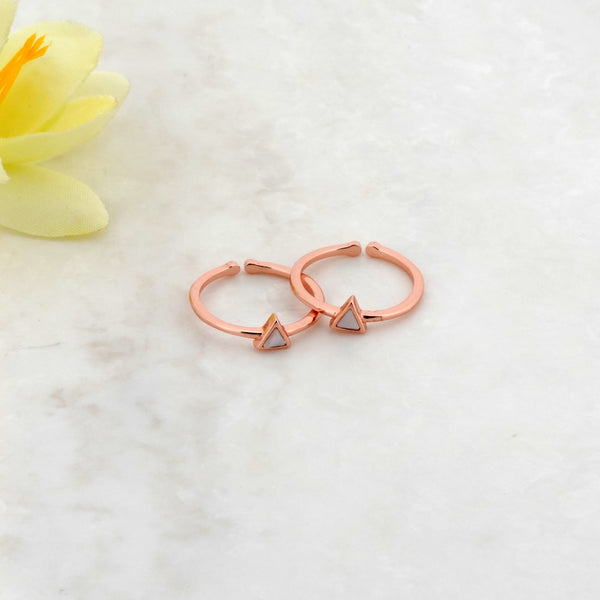 Angular Rose Gold Toe Rings 1 