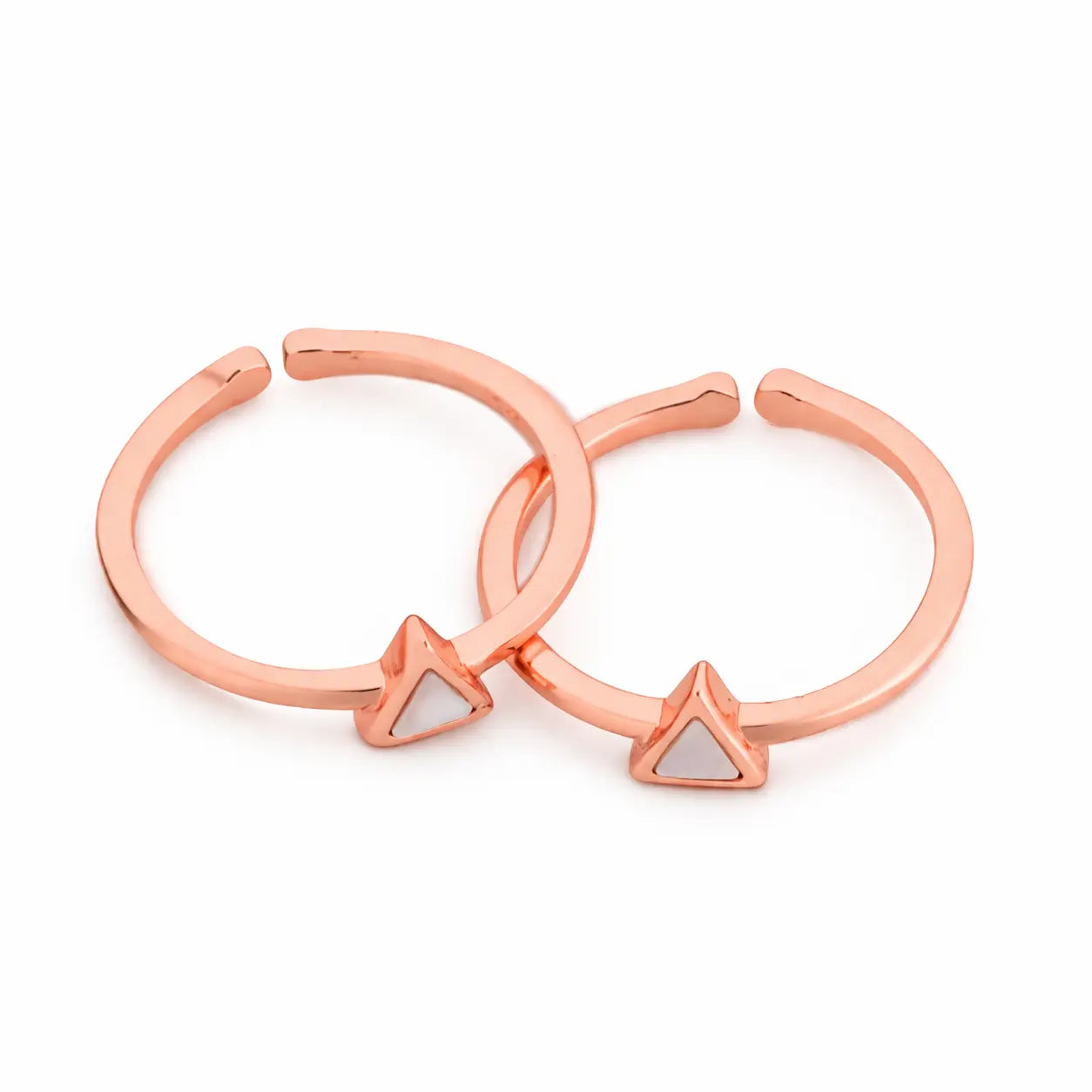 Angular Rose Gold Toe Rings 8