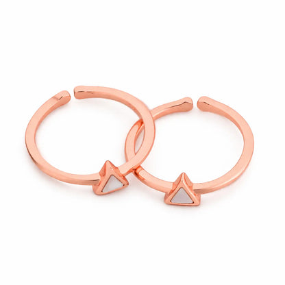 Angular Rose Gold Toe Rings 8