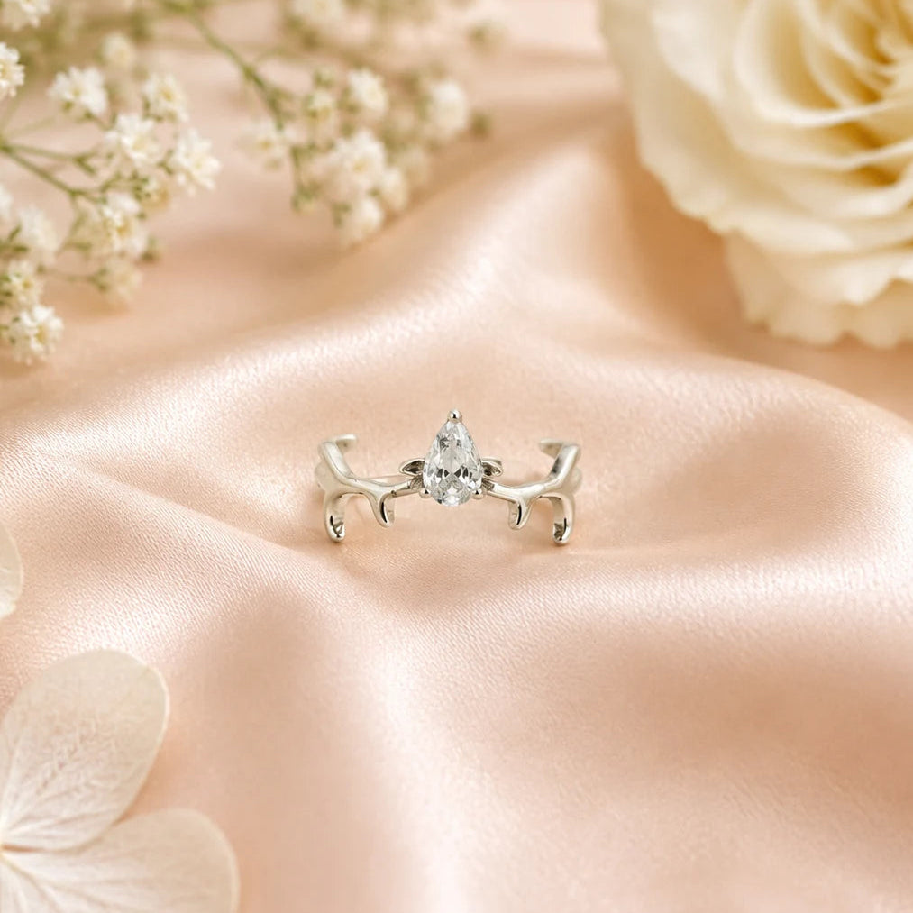 Antlers Studded Adjustable Ring for Women 1