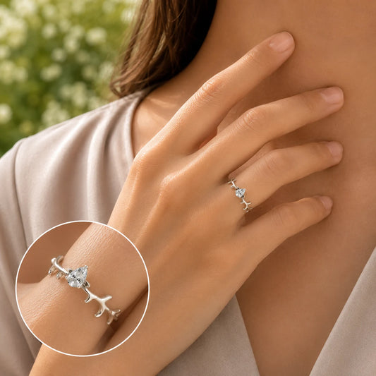 Antlers Studded Adjustable Ring for Women 2