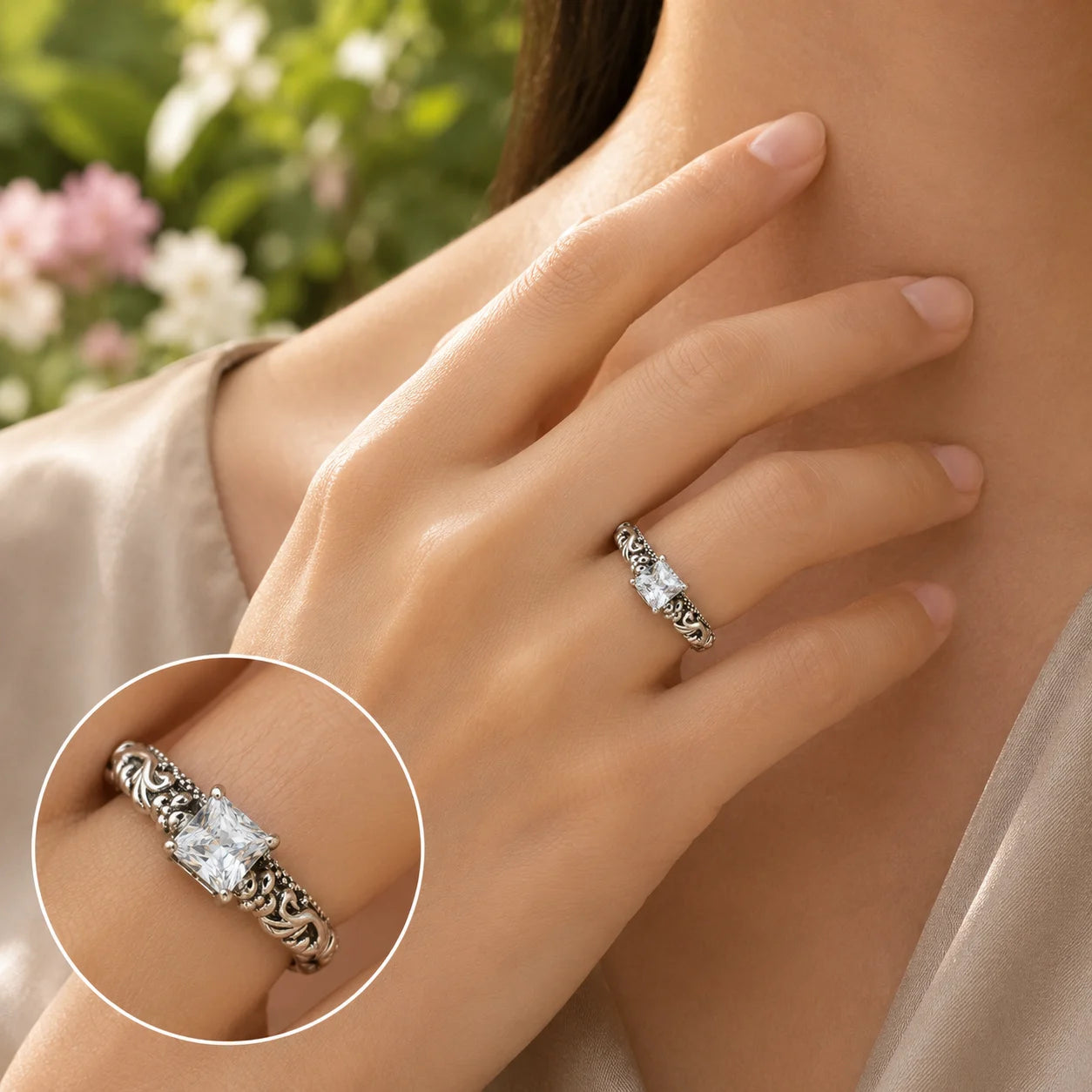 Ascention Studded Adjustable Ring for Women 4