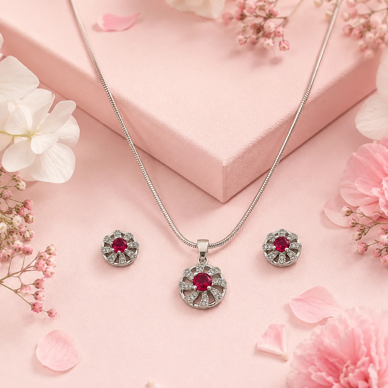 Aurelium Studded Pendant Set with Removable Snake Chain 1