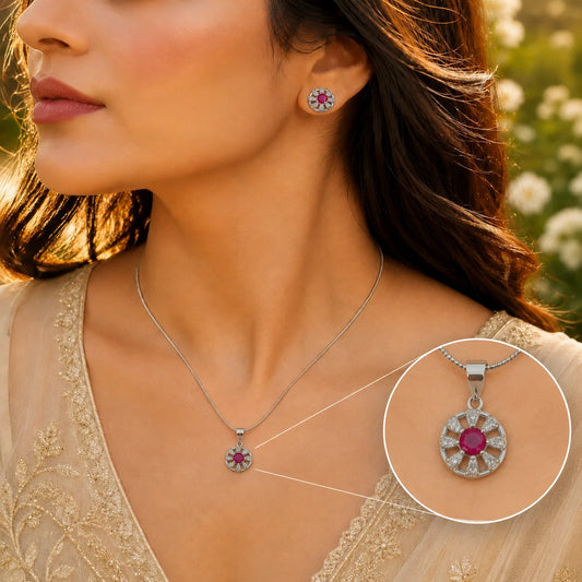 Aurelium Studded Pendant Set with Removable Snake Chain 4