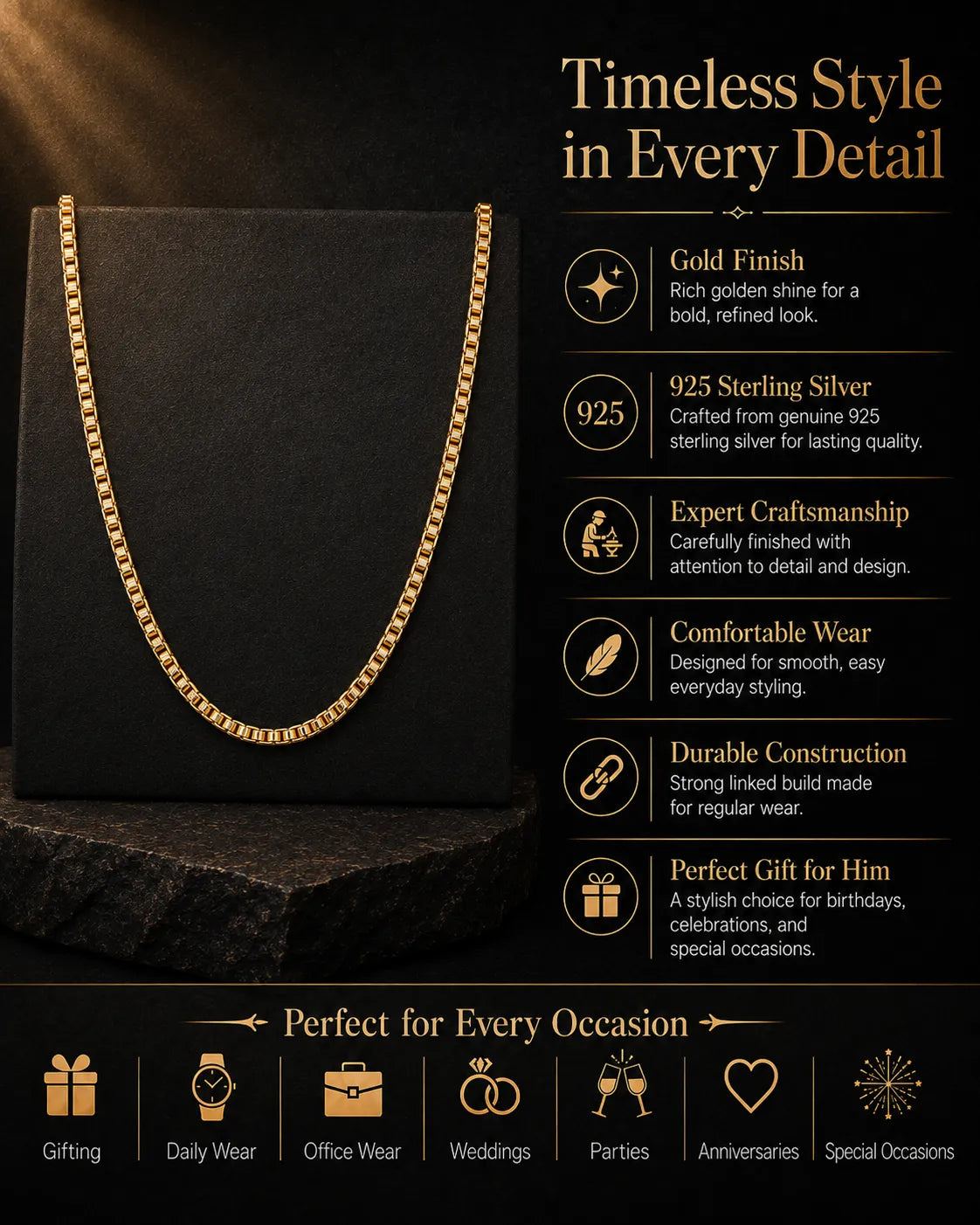 Aureus Gold Plated Chain for Men 3