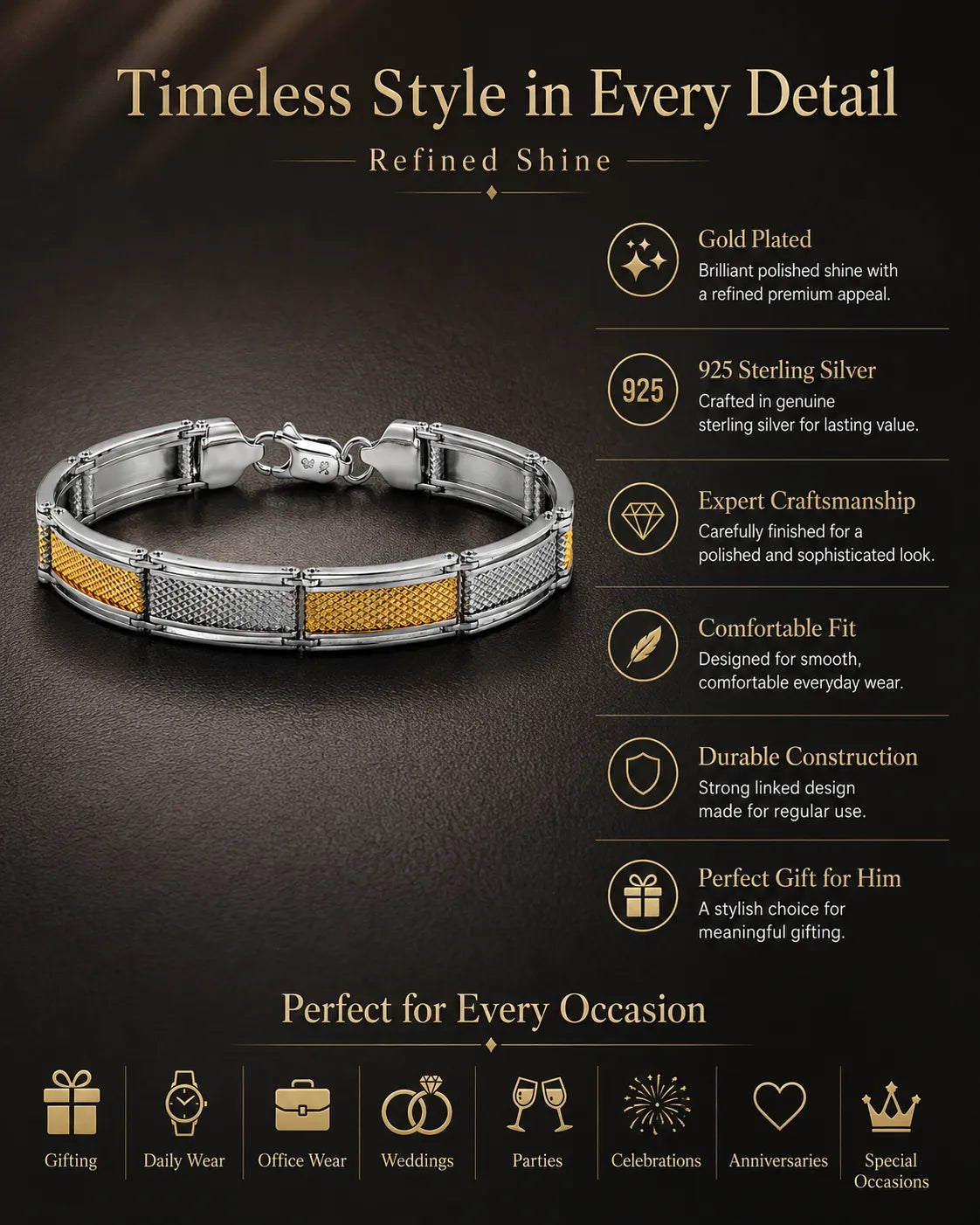 Aurum Gold Plated Bracelet for Men 3