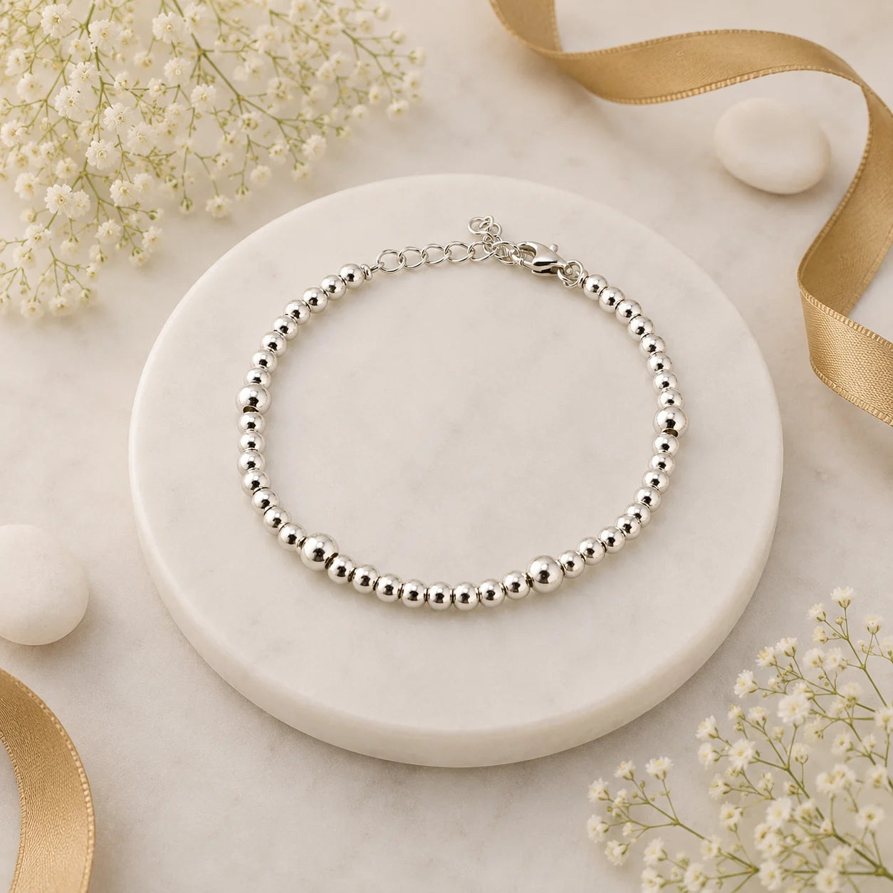Beaded Beauty Silver Bracelet for Women 1