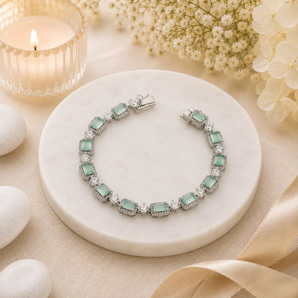 Bedazzle Me Studded Rhodium Bracelet for Women 1