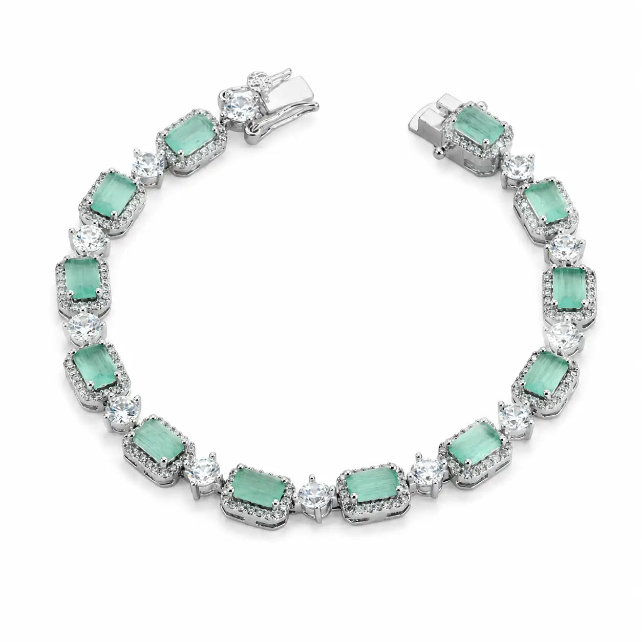 Bedazzle Me Studded Rhodium Bracelet for Women 3