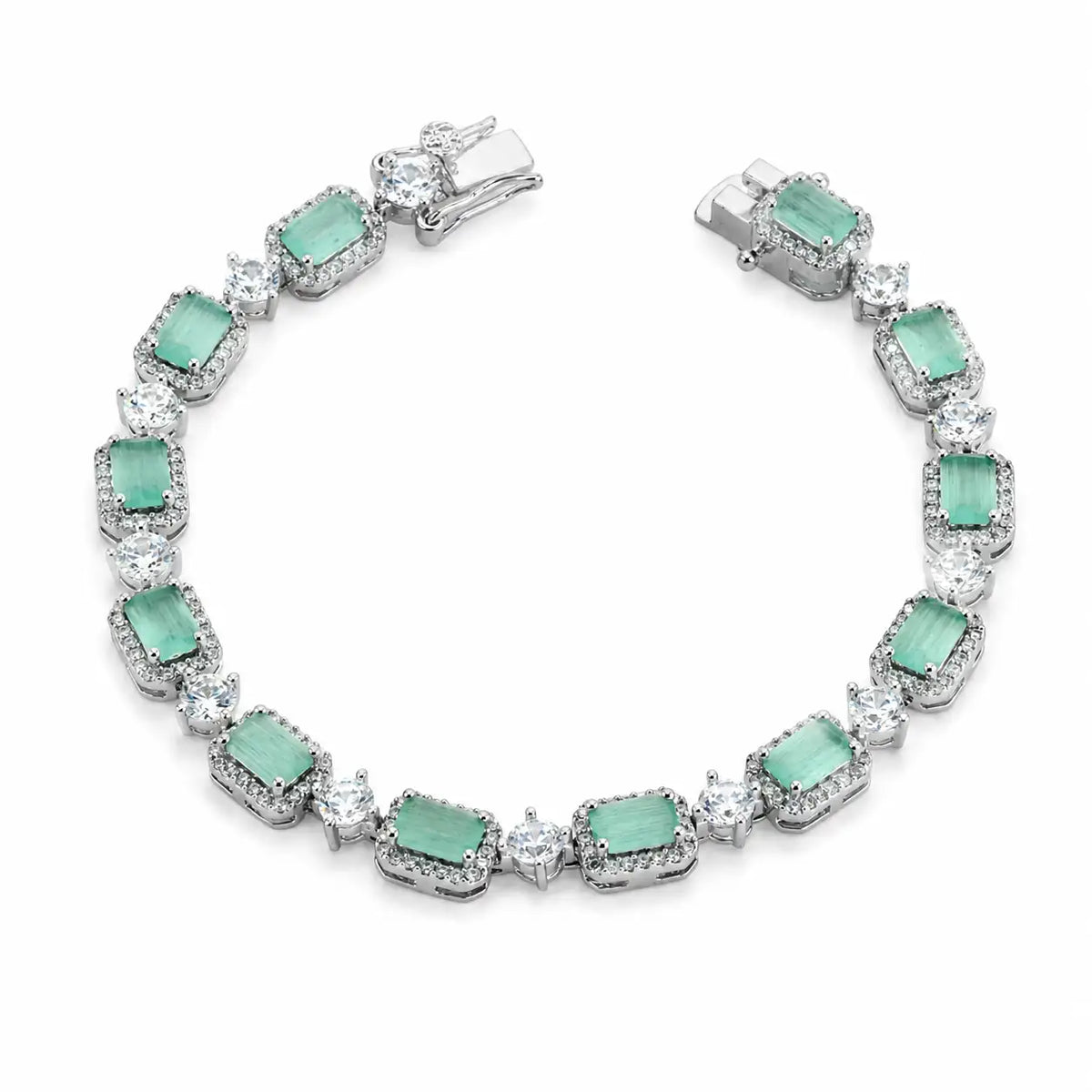 Bedazzle Me Studded Rhodium Bracelet for Women 4