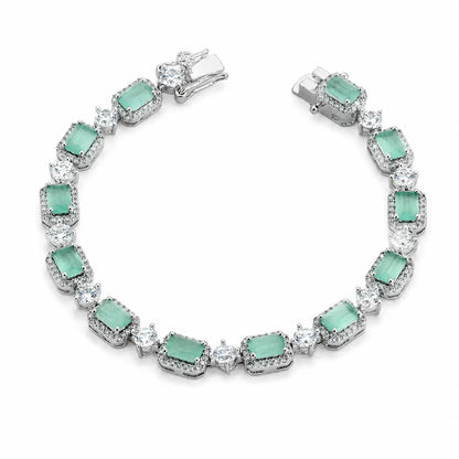 Bedazzle Me Studded Rhodium Bracelet for Women 4