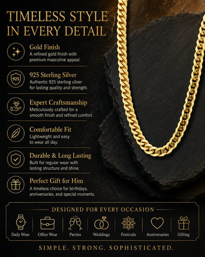 Big Brother Gold Plated Curb Chain for Men 3