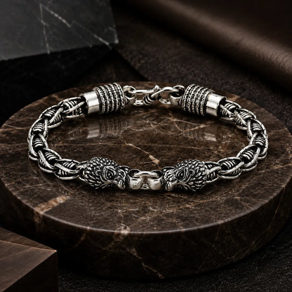 Big Cat Chunky Oxidised Bracelet for Men 