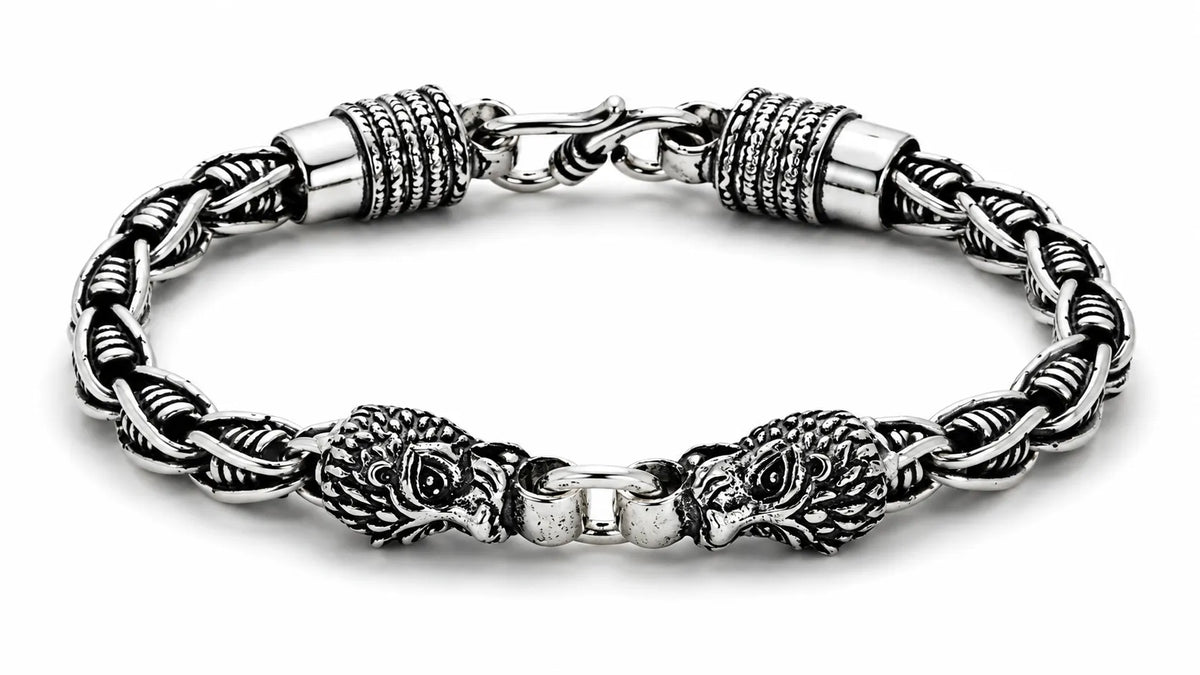 Big Cat Chunky Oxidised Bracelet for Men 4