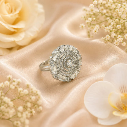 Blanca Adjustable Studded Cocktail Ring for Women 1