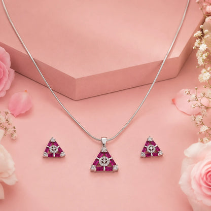Blood Pyramid Studded Pendant Set with Removable Square Snake Chain 1
