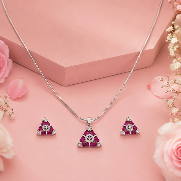Blood Pyramid Studded Pendant Set with Removable Square Snake Chain 1